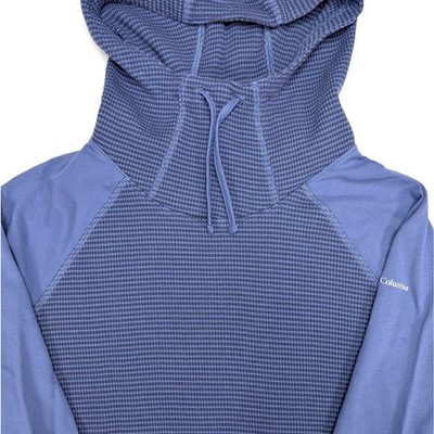 Columbia Kids Blue Houndstooth Hooded Long Sleeve Pullover Top Size L