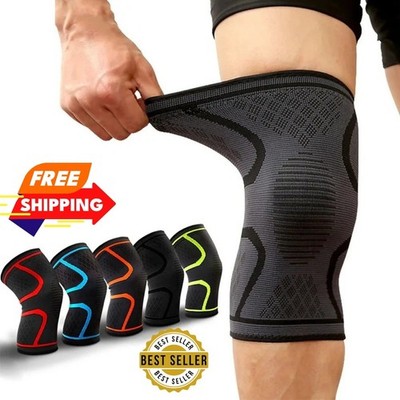 2x Knee Sleeves Copper Silver Compression Brace Support Sport Joint Injury Pain