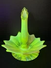 Fostoria Heirloom Vaseline Glass Epergn 9 Inch