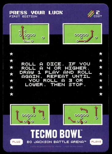 2026 Bo Jackson Battle Arena TECMO BOWL BOBA PL-10 PL10 Press Your Luck SSP