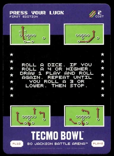 2026 Bo Jackson Battle Arena TECMO BOWL BOBA PL-10 PL10 Press Your Luck SSP