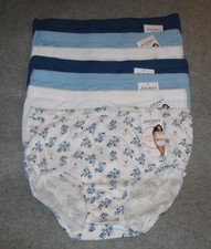 Jockey Set Of 7 Elance Breathe Briefs Panty Size 7 Blue A691745