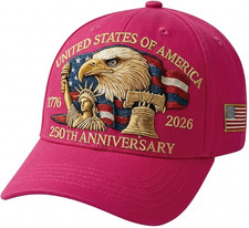 250th Anniversary USA Hat Eagle 1776-2026 Patriotic Adjustable Baseball Cap Gift