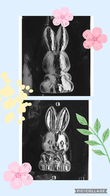 Osterhase 3D Schokoladenform Frühling 2-teilig, 2 x RISSIGE ECKEN