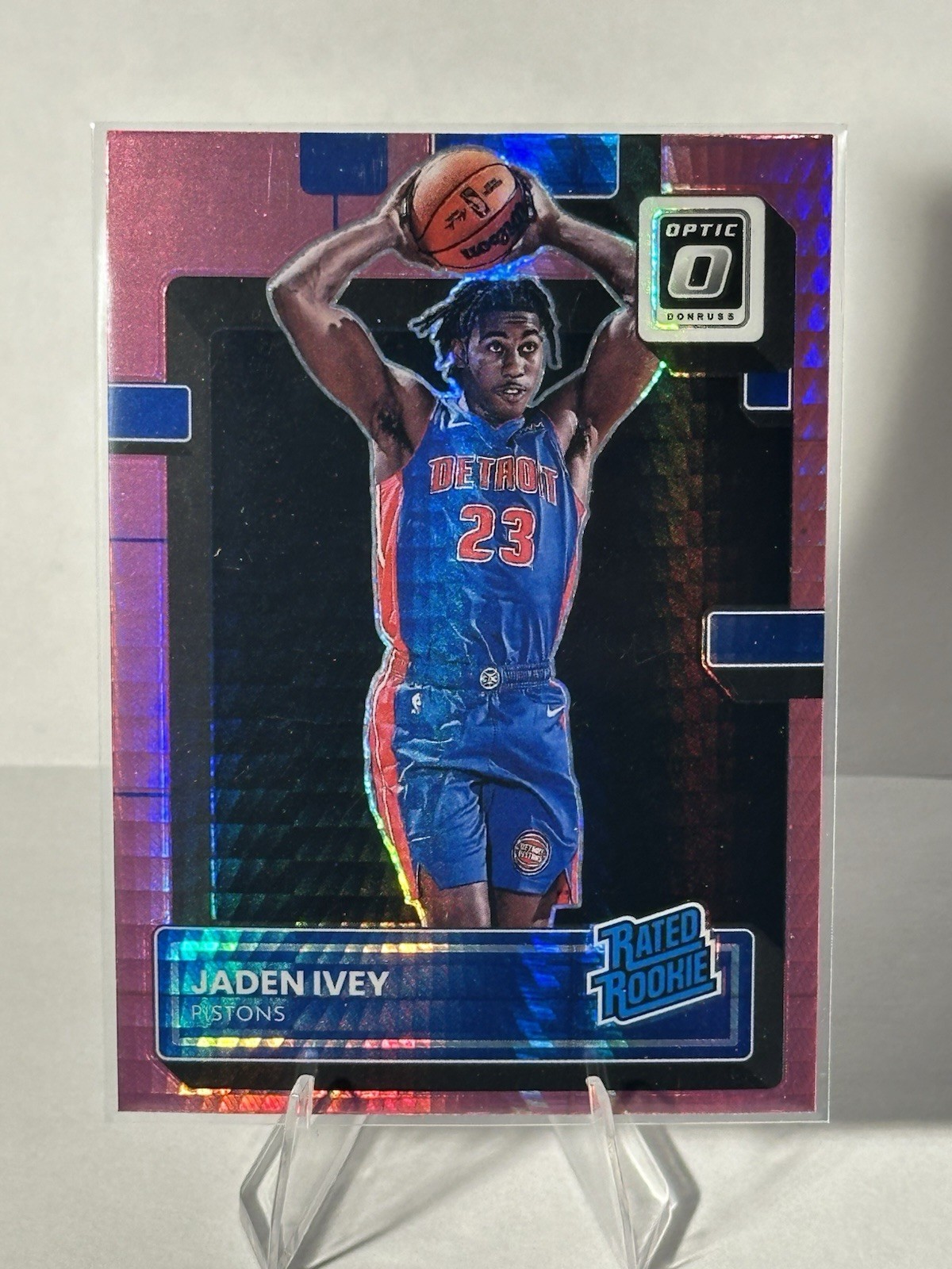 JADEN IVEY 2022-23 DONRUSS OPTIC RATED ROOKIE PINK HYPER PISTONS RC #241