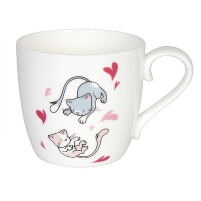 TASSE BECHER LOVELY CATS DANCE AUS PORZELLAN 425 ML VON KÖNITZ NEU