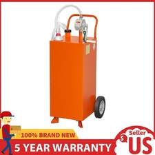 30 Gallon Fuel Caddy Portable Rolling Gas Diesel Storage Transfer Tank With Pump