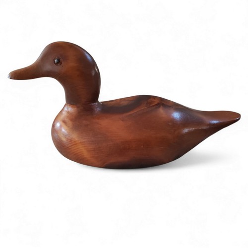 Vintage intagliato a mano Mallard Duck esca legno vetro occhi decorazione arte popolare - Foto 5 di 10