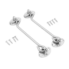 12 Inch-300mm Cabin Door Hook Bolts and Eye Latch Lock Shed Gate Catch Silent...