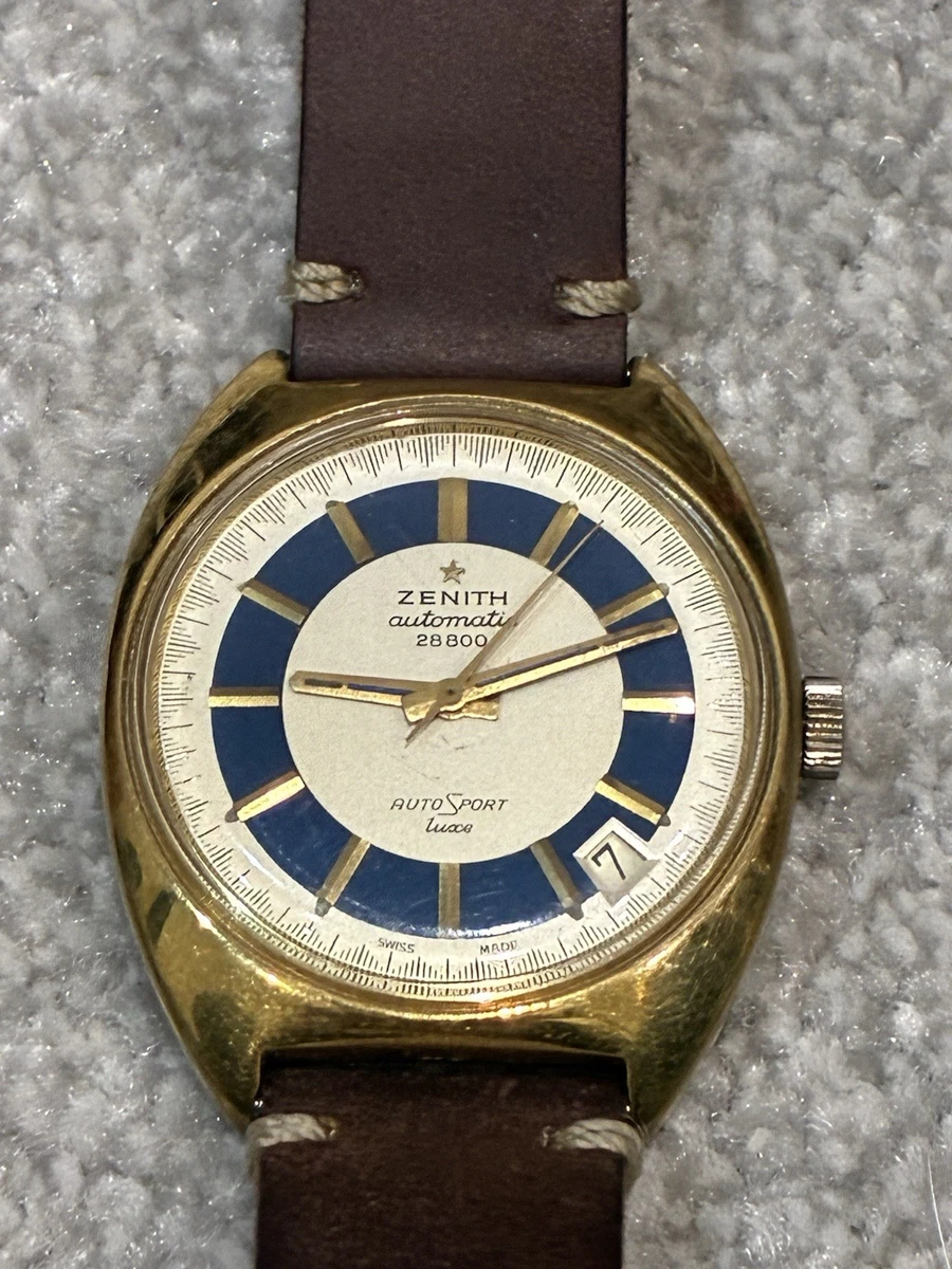 Zenith Autosport Luxe Men's Automatic Date Blue/White Dial Gold Plated Ref 28800