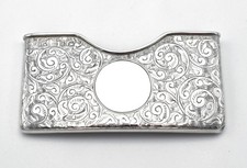 Antique Victorian Solid Silver Calling Card Case 1897 Scroll Engraved