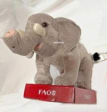 FAO Schwarz Elephant Toys R Us Plush 11" Gray 2015 New Collectible