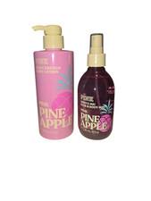 2 Pcs Victoria's Secret Pink Pineapple Body Lotion Body Hair Mist Spray New