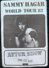 Sammy Hagar 4/23/1982 World Tour After Show Backstage Pass