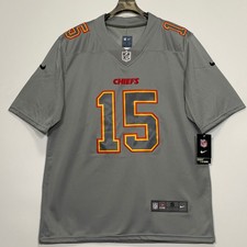 Patrick Mahomes 15 Men's Embroidered Jersey, Gray,S-4XL