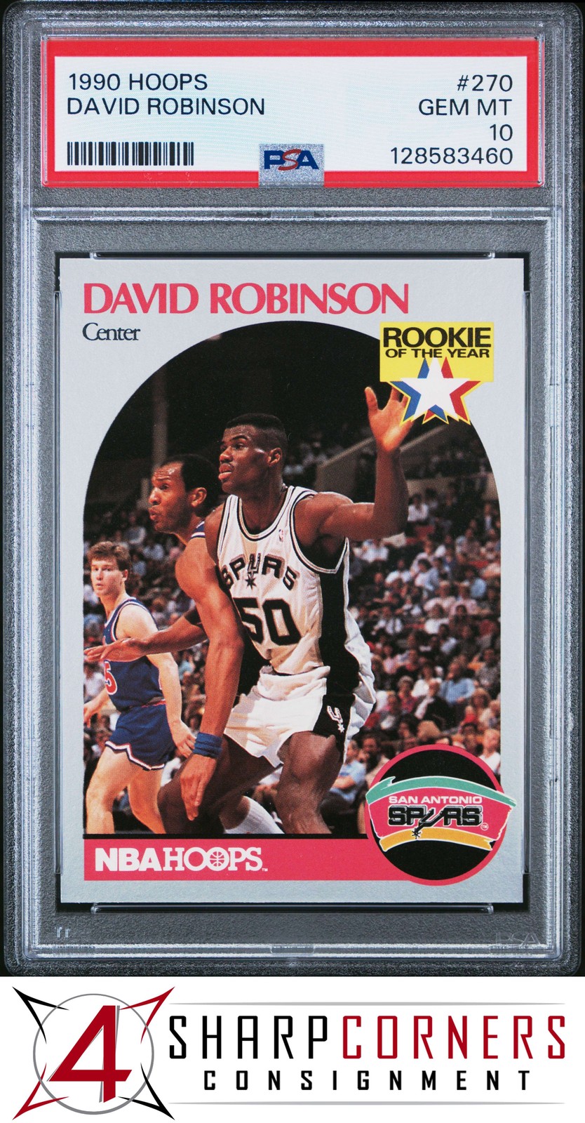 1990 HOOPS #270 DAVID ROBINSON SPURS HOF (ROOKIE) PSA 10