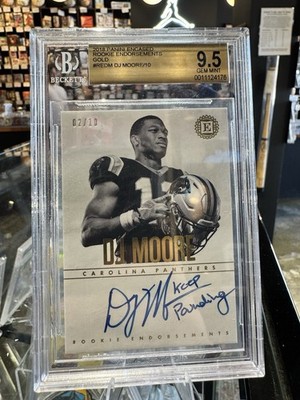 2018 Panini  Encased Rookie Endorsements DJ Moore Gold Auto Inscribe /10 BGS 9.5