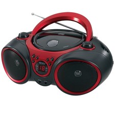 JENSEN CD-490 Portable Stereo CD Player with AM/FM portable, Red and Black