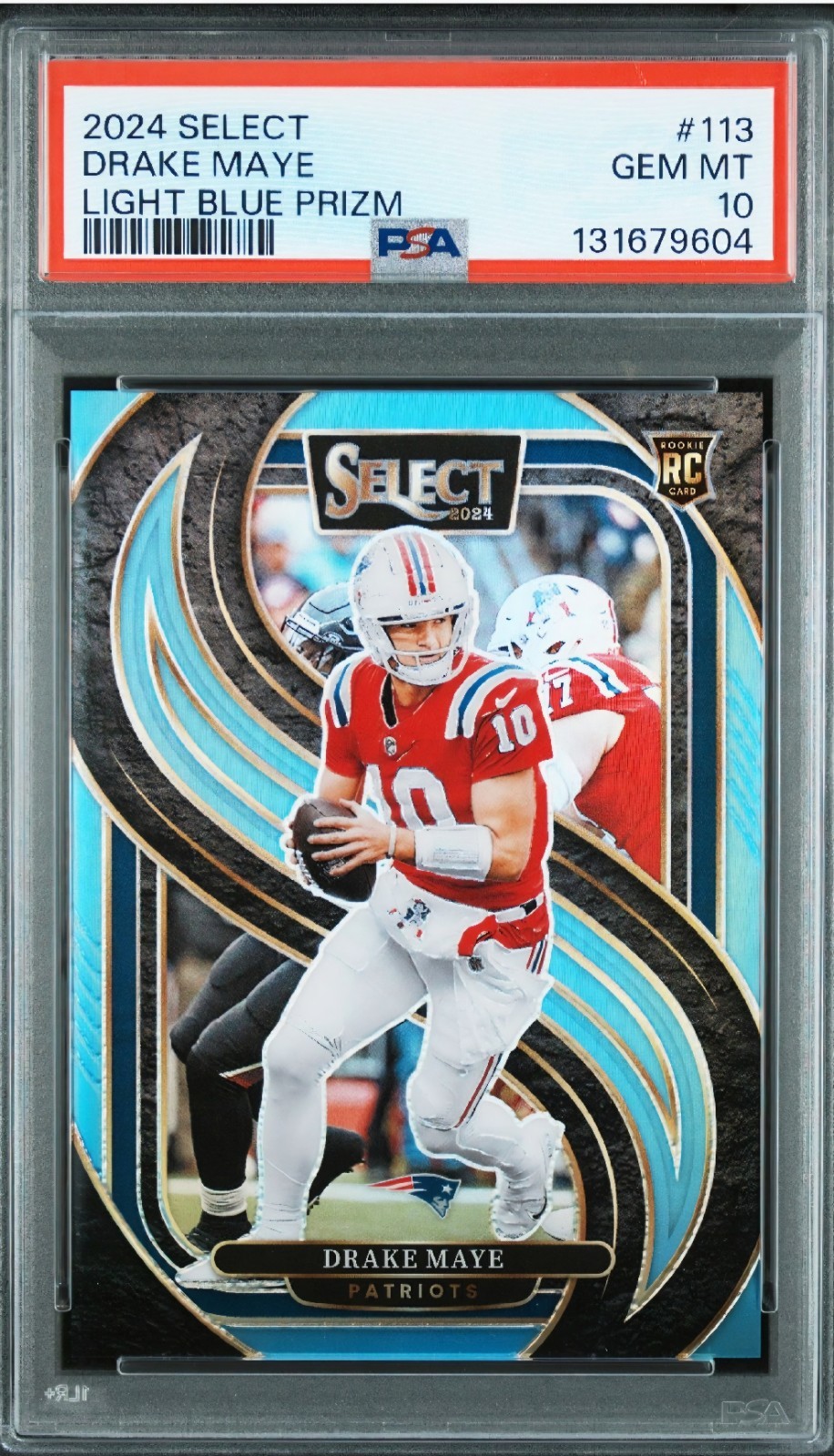 Psa 10 2024 Panini Select - Premier Level Drake Maye Light Blue Prizm /99 (RC)