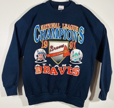 Vintage 1991 Atlanta Braves National League Champions Crewneck Sweatshirt XL