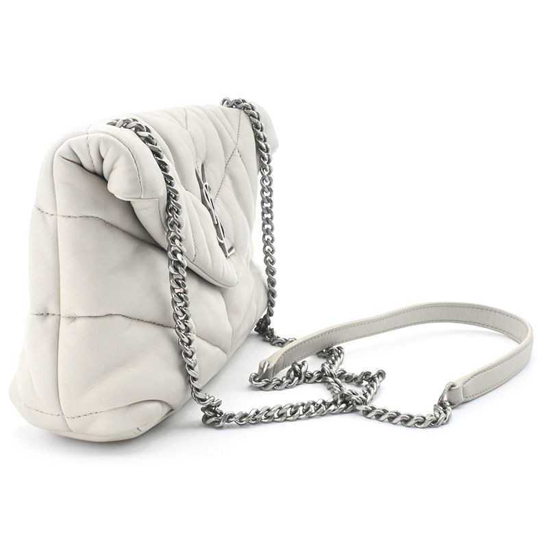 AUTH YVES SAINT LAURENT LOULOU PUFFER SHOULDER BAG 620333 LAMBSKIN