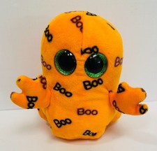 Ty Beanie Boo Halloween Limited Edition Orange Ghoulie Ghost 6" Stuffed Plush