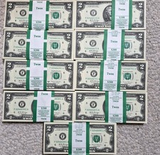 100 - $2 Two Dollar Bills UNC (Sequential, Consecutive) 2017A - $200 TOTAL