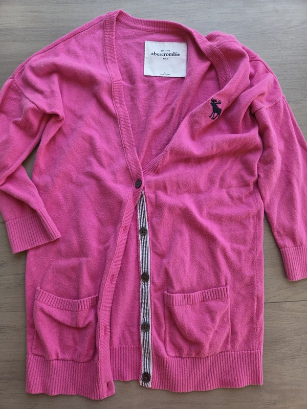 Abercrombie Kids Girls Sweater  Cardigan Size Large  PINK