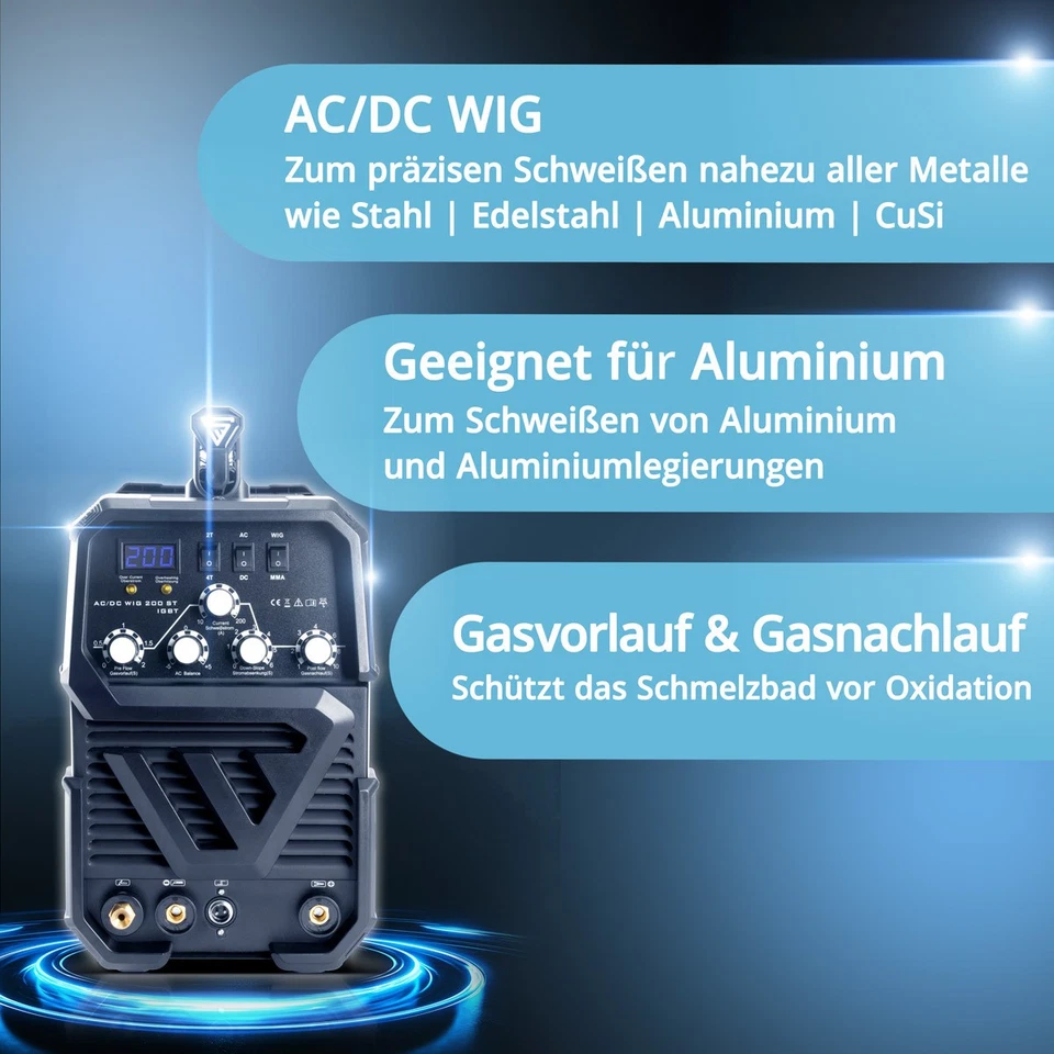 Poste à souder STAHLWERK AC/DC TIG 200 ST IGBT inverter de soudage à MMA 200A - Photo 3/4