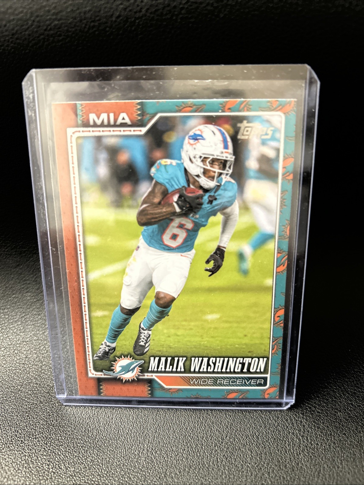 Malik Washington 2026 Topps Flagship Miami Dolphins Team Logo Border #123