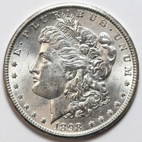 1898-O $1 Morgan Silver Dollar Uncirculated - RAW - Lustrous / Blast White