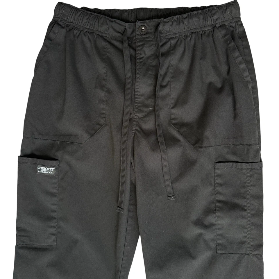Pantalones Médicos Cherokee Carga Talla M Negros Clínica Médica Hospital Laboratorio Uniforme WW190 Foto 3 de 4