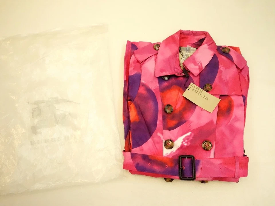 Gabardina BURBERRY BRIT Nueva con Etiquetas Estampado Floral Rosa Talla S Cuadros Nova Foto 2 de 4