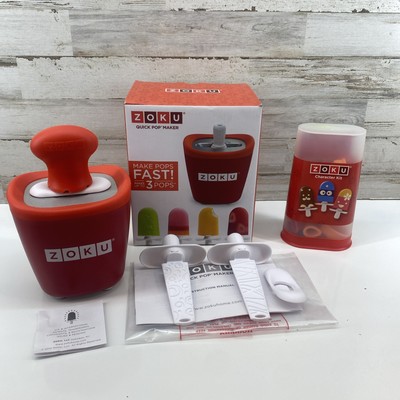 Zoku Single Quick Pop Maker, Make Popsicles in as Little as 7 Minutes, Red