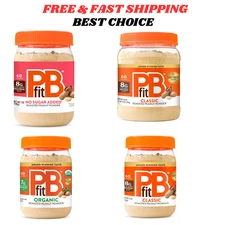 PBfit Organic Peanut Butter Powder - 8 oz, 7g Protein, Gluten-Free, 60 Calories,