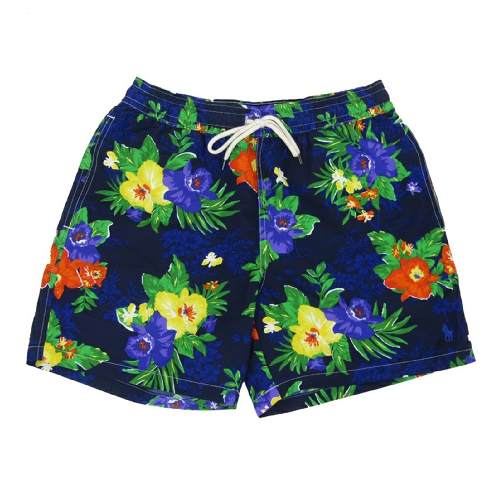 Polo Ralph Lauren Men's Floral Aloha Swimsuit Swim Trunks - Navy -