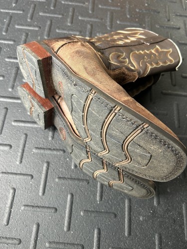 Laredo Cowboy Boots 7800 Western Square Toe Mens Size 10 D Brown Sand Chocolate - Picture 6 of 10