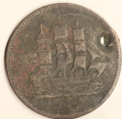 1835 Prince Edward Island Ships Colonies & Commerce Half Penny