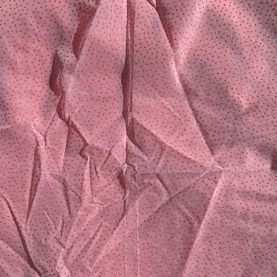 "Tela de poli organza vintage de punto suizo rojo y blanco años 60 44x43""" Foto 4 de 4