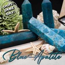 Blue Apatite Crystal Tower Point Healing Protection Crystals Home Decor Gift