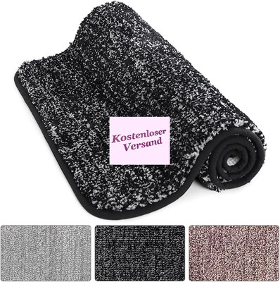 Indoor Fußmatte Mikrofaser Super Absorbent Water Low,Schwarz,90 x 60 cm, Lifewit