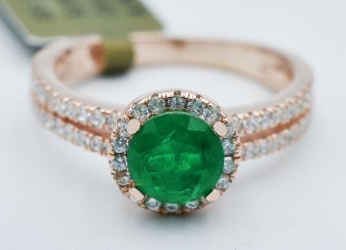 GENUINE 0.95 Cts EMERALD & WHITE SAPPHIRE RING .925 Sterling Silver *Made in USA