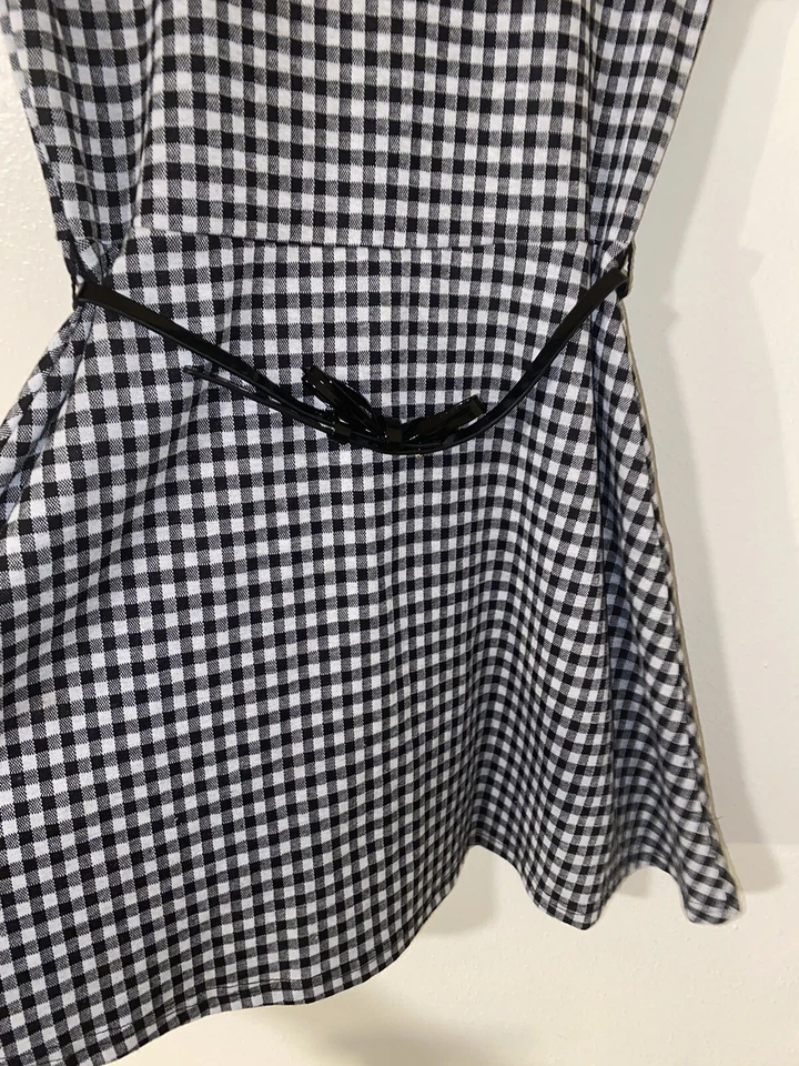 Place Girls Dress Pullover Black White Plaid Size 12 Party - Image 3 of 4