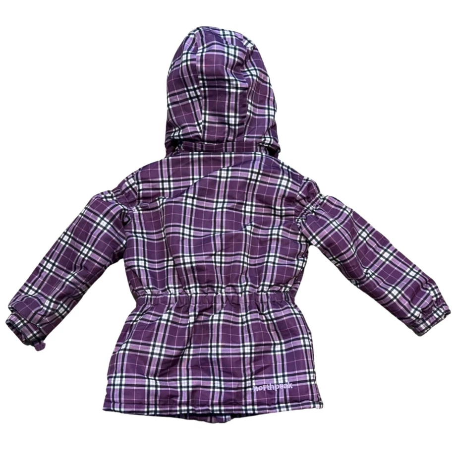 Chaqueta acolchada Northpeak para niñas Abrigo Quitar capucha Interior Bolsillo Forrado Púrpura Talla 6 Foto 4 de 4