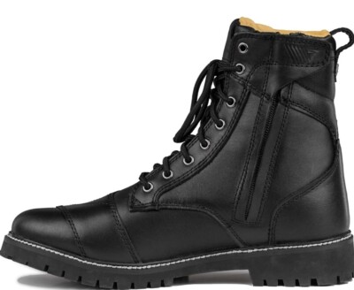 New! Shima Black and Brown High-Top Motorcycle Boots with Side Zipper Shima Motorcycle Boots Mens 14 Dark Brown Leather Blake Side  main image 2
