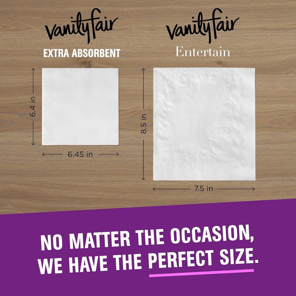 Vanity Fair Extra Absorbent Premium Paper Napkins, 160 Count
