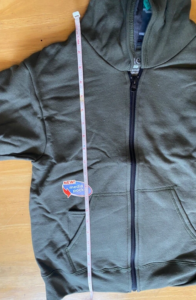 Hanes Full Zip Hoodie Sweatshirt ComfortBlend EcoSmart Pocket Plain, L(10-12) Foto 3 de 4