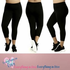 Plus Women Premium Soft Stretch Cotton High Waist Yoga Fitness Capri Leggings