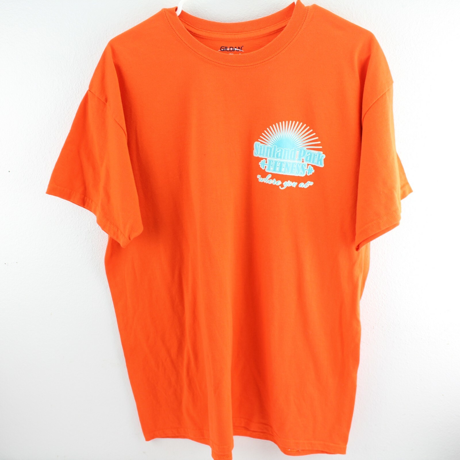 Sunland Park Fitness Mens T-Shirt Size L Workout Gym New Mexico Orange