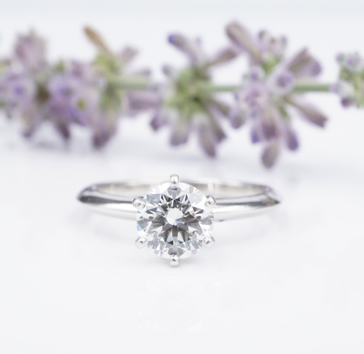 Tiffany Co Diamond Engagement Ring Platinum H VVS2 Size